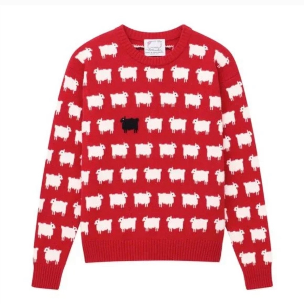 Princess Diana black sheep sweater by rowing blazers